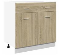 ""Soldes Flottants""Armoire à tiroirs 1 PCS - Cabinet/Meuble bas de cuisine - inférieure ""Lyon"" Chêne Sonoma 80x46x81,5cm Bois d'ingén