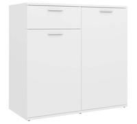 ""Soldes Flottants""Buffet Bas 1 PC SHIELD - grand stockage - Buffet de salon/commode - blanc 80x36x75cm bois d'ingénierie 860087