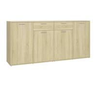 ""Soldes Flottants""Buffet Bas 1 PC SHIELD - grand stockage - Buffet de salon/commode - Chêne sonoma 160x36x75cm Bois d'ingénierie 629