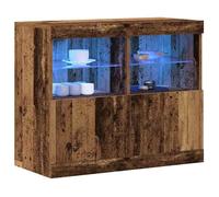 （SOLDES Janvier)Buffet de rangement/Buffet Bahut - lumières LED RVB - Commode moderne Marron 81 x 37 x 66,5 cm Bois d'ingénierie 03_