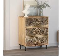 （SOLDES Janvier)Commode d'angle - Buffet Bas Salon - Buffet de rangement - Meuble latérale 60x33x75 cm bois massif de manguier 03_79