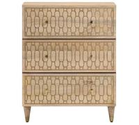 （SOLDES Janvier)Commode d'angle - Buffet Bas Salon - Buffet de rangement - Meuble latérale 60x33x75 cm bois massif de manguier 03_93