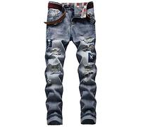 Soldes Jean Biker Homme Grande Taille,Overdose Automne Hiver Pantalos Fuselé Vintage Jeans Casual Workwear
