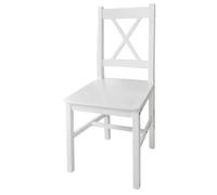 (SOLDES JUILLET)Chaises à manger 4 PCS - UU - Scandinave Fauteuil salon - blanc bois de pin FR1241511