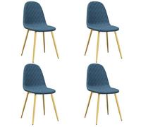 (SOLDES JUILLET)Chaises à manger 4 PCS - UU - Scandinave Fauteuil salon - Bleu Velours FR1325678