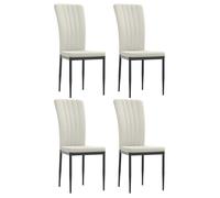 (SOLDES JUILLET)Chaises à manger 4 PCS - UU - Scandinave Fauteuil salon - Crème Velours FR1326113