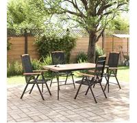 (SOLDES JUILLET)Chaises de jardin pliables - UU - Fauteuils pliante - lot de 4 aluminium et textilène noir FR141733