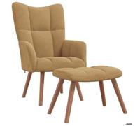 (SOLDES JUILLET)Fauteuil Relax/Chaise de relaxation - CLOUD - Salon & Chambre, avec repose-pied - Marron Velours FR1328070