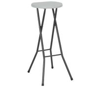 (SOLDES JUILLET)Tabourets de bar - UU - Chaise d'îlot - pliables lot de 2 PEHD et acier Blanc FR144562