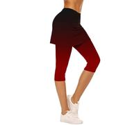 Soldes Jupe de Sport Femme Legging Taille Haute 3/4 Pantalon Yoga Slim Jambières Stretch Décontractée Tennis Jogging Sports Été 3/4 Pantalons de Yoga et Pilates pour Femme Respirant Jegging Pas Cher