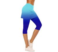 Soldes Jupe de Sport Femme Legging Taille Haute 3/4 Pantalon Yoga Slim Jambières Stretch Décontractée Tennis Jogging Sports Été 3/4 Pantalons de Yoga et Pilates pour Femme Respirant Jegging Pas Cher