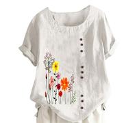 Soldes Mode Femme 2025 Tenue Aide Soignante Chemisier Femme Hiver NoëL Tee Shirts Manche Longue Noel Court Blouse Rouge T Oversize TrèS Large Grand Mere Etoile Chemise en Coton Haut D'ÉTé pour