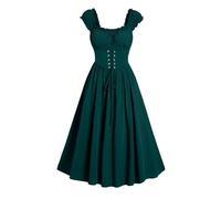Soldes Retro Robe Bretelles Femme Longue Ourlet a Volant Asymetrique A-Line Victorienne Steampunk Gothique Medieval Deguisement Robe Cosplay Dress Carnaval Halloween FêTe Robes Longue dos nu Costume