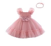 Soldes Robe de Soirée Enfant Fille Bowknots Tulle sans Manches Anniversaire Noeud Papillon Robe pour La Fête Robes Formelle Fête D'anniversaire Mariage Demoiselle D'honneur Fille 6mois - 3ans