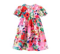 Soldes Robe Ete Enfant Fille Cadeau Robe de Princesse Robes Soiree pour La Fête Anniversaire Loisirs de Fête Pas Cher Swing Robe Filles Chic et Elegant Léger Fluide Robes Mariage Ceremonie 4-13 Ans