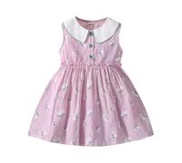 Soldes Robe Fille Ete Robe Princesse pour Enfants Robes d'été à Col Rond Dress de fête de Mariage Vêtements Décontractés Robes de Première Communion Anniversaire Fête Photographie 1-11 ans