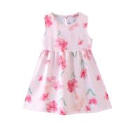 Soldes Robe Fille Ete Robe Princesse pour Enfants Robes d'été à Col Rond Dress de fête de Mariage Vêtements Décontractés Robes de Première Communion Anniversaire Fête Photographie 1-11 ans