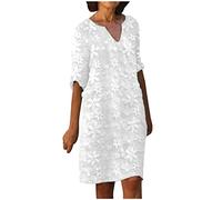 Soldes Robe Tunique Femme Chic et Élégant Robe de Travail Mi-Longue Dress pour Fêter Boheme Max Robes de Soirée Confortable léger Décontractée Femmes Robes de Plage Vacances Cadeau Fête des Mères