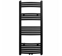 ""Soldes saison""Sèche-serviettes eau chaude à rails incurvés noir 500x1160 mm - Stabilité - résistance à l'humidité_FR48703