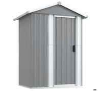 （SOLDES SEPT)Abri de jardin/Garage - ROUMEI - Armoire et Mur Abri de jardin Gris 126x97,5x177 cm Acier galvanisé &7984969