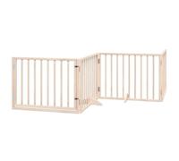 （SOLDES SEPT)Barrière pour chien - Utilisations multiples -s avec porte 4 panneaux bois de peuplier &9226525