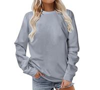 Soldes Sweat Femme Sans Capuche Pull Chic Et Elegant Sweatshirt Manches Longues Veste Décontracté Oversize Sweat-shirt Manteau Pas Cher Y2K Hoodie Grande Taille Streetwear Pullover Leger avec Poches
