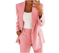 Soldes Tailleur Femme de Cérémonie Grande Taille Élégant Tailleur Pantalon Femmes Léger et Travail Costume avec Revers Veste Blazer Chic et Elegant avec Ensemble Pantalon Tailleurs-Pantalons Pas Cher
