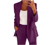 Soldes Tailleur Femme de Cérémonie Grande Taille Élégant Tailleur Pantalon Femmes Léger et Travail Costume avec Revers Veste Blazer Chic et Elegant avec Ensemble Pantalon Tailleurs-Pantalons Pas Cher