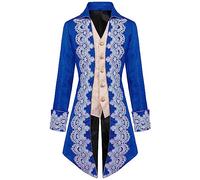 Soldes Veste Steampunk Victorien Homme Manteau Costume en Queue De Pie Longue Steampunk Uniforme Cosplay Tailcoat pour Hommes Costume Party Outwear Partie Vêtements Halloween Costume Médiéval Adulte