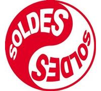 Soldes Yin Yang rouge (20x20cm) - Sticker/autocollant G