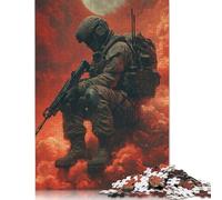 Soldier in Red Sky Puzzle 1000 Pièces Educa Jouet en Bois Cadeau Unique De l'art De La Décoration Jeu Éducatif Challenge Toy Adultes & Enfants des 14 Ans 1000pcs (75x50cm)
