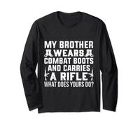 Soldier My Brother Wears Bottes de combat Army Proud Sister Manche Longue
