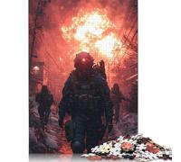 Soldiers in Post-Apocalyptic City Puzzle 1000 Pieces Cadeau Unique Jeu Éducatif Défi Jouet À De Qualité Supérieure Peinture Art pour Adultes Et Enfants 1000pcs (40x28cm)