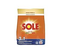 Sole Lessive Machine à laver en poudre Nouvelle formule blanche brillante, 1 de 1100 grammes (22 lavages)