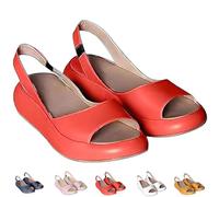 Solea Cushioned Sandals Ultra-soft cushioned footbed, Minimalist Sandals Lightweight Slip-On Peep-Toe Sandale, for Women (Red,43)