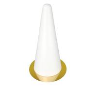 Soledi Artdeco Cône en Polystyrène Haute Densité, 40 cm de Hauteur, Diamètre de Base 19,5 cm, avec Socle Réversible Doré/Noir, Présentoir à Macarons et Choux
