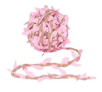 Soleebee 10M Naturel Corde en Jute Chanvre Main Ficelle Toile de Jute Feuilles Feuille Garniture Ruban, Décoré de Vigne pour Bricolage Artisanat Fête Mariage Décoration (Rose)