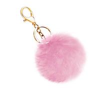 Soleebee Doux Artificielle Fourrure De Lapin Porte-clés Pompon Balle Duveteux Porte-clés Valise Sacs À Dos Accessoires Charme pour les Femmes Filles (Rose)