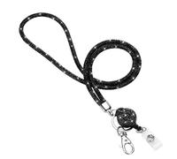 Soleebee Porte-cartes et Cordon en Strass Bling Avec Anneau Porte-clés en Cristal pour Femme - Collier, Kit pour Carte d'Identité, Noir Avec Yoyo