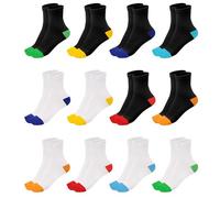 Soleeya 12 Paires Chaussettes Enfant 35-38 Garçon Fille Socquette Enfant Chaussettes Coton de Sport Football Tennis (A)