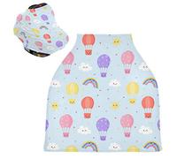 Soleil Ballon Arc-En-Ciel Nuages Housse de Canopée pour Poussette,Siège de Voiture pour Bébé Dais Siège Auto Couverture D'Allaitement Pare-Soleil Respirant Extensible pour Bébé