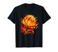 Soleil brûlant feu Fleur phénix Fleur Fantaisie T-Shirt