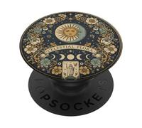 Soleil céleste Tarot Fleur Astrologie Phases de Lune Vintage PopSockets PopGrip Adhésif