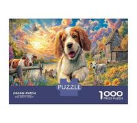 Soleil Chiot 1000 Pièces Jeu De Réflexion Avancé en Carton Solide pour Muscler Son Cerveau Chevalier Chiot Herbe Parfait comme Activité De Vacances Et Puzzle Offert en Cadeau 70x50cm/1000pcs