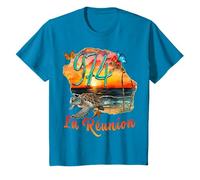 Soleil Couchant Paradis Sur La Réunion 974 Tortue Et Plage T-Shirt