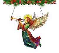 Soleil de Noël en acrylique - Ange de sapin de Noël, , bonheur, décoration à suspendre, décoration de fenêtre - Attrape-soleil en vitrail - Décoration de Noël à offrir - Décoration d'hiver