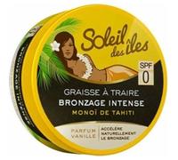 Soleil des Iles Graisse à traire Crème bronzage Sans couleur artificielle intense parfum vanille SPF 0 - Le pot de 150 ml