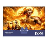 Soleil Dieu Cheval Chariot 1000 Pièces Pack Puzzle Puzzle Classique Carton Premium - Anti-Stress Déco Murale, Cadeau Femmes Hommes Seniors Passionnés 38x26cm/1000pcs