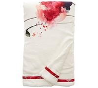 Soleil d'ocre 512226 Coquelicot Plaid Polaire imprimé/Sherpa Polyester Blanc 130 x 150 x 1 cm