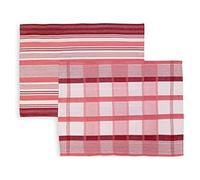 Soleil d'Ocre 712026 Paella Lot de 2 Torchons Jacquard Coton Rose 50 x 70 cm